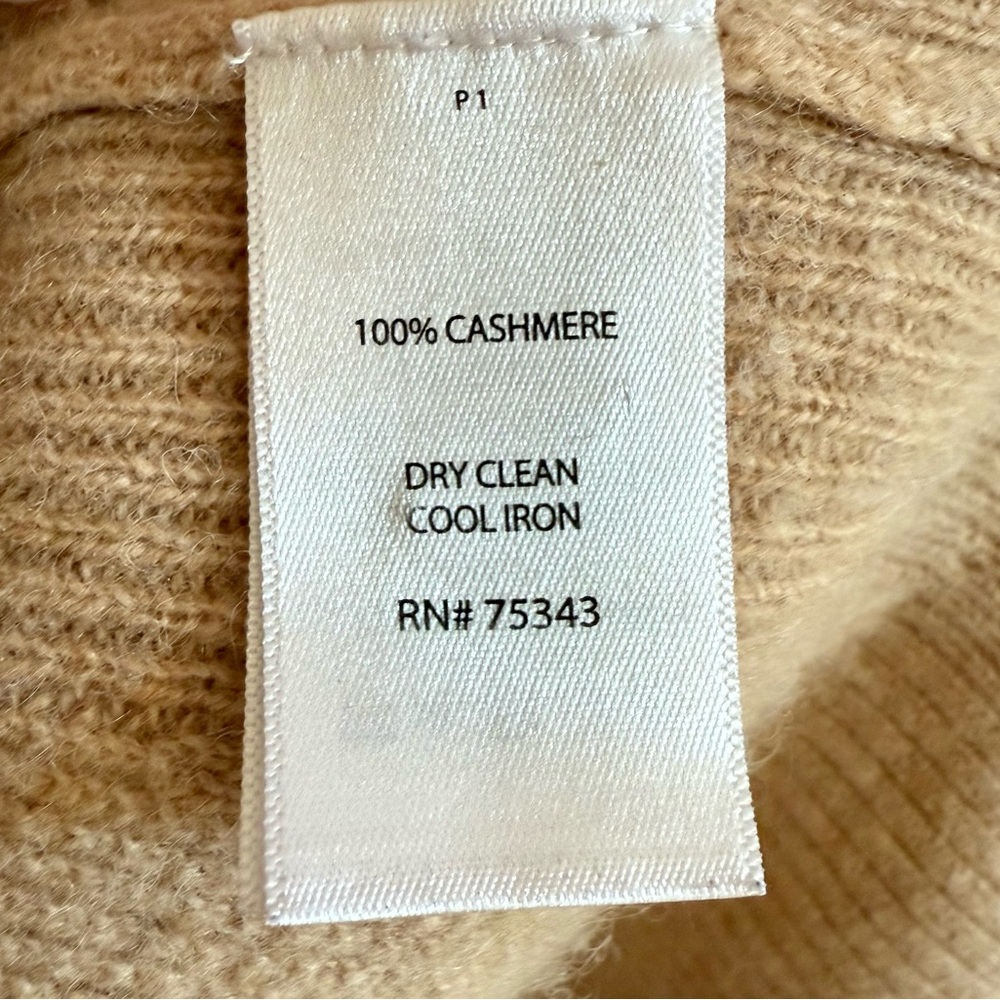100% Cashmere St. Tropez Soft Camel Knit Cardigan Size Medum - Picture 5 of 5